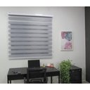 Ver imagem 3 de Persiana Rolo Double Vision Zebra 220larg x 220alt Cinza com bando - Sala/ Escritório/Quarto/Sacada