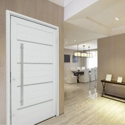 Kit Porta Pivotante com Friso Alumínio 244 x 146cm Sasazaki - 1 Kit Porta Pivotante com Friso Alumínio 244 x 146cm Sasazaki - 1