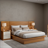 Mesa Cabeceira Moderna 53x58x45cm 2 Gavetas Mdf Offwhite/freijó - Quarto - 1