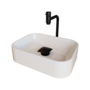 Ver imagem 1 de Cuba Pia Banheiro Oxford Torneira Inox Valvula Click Black Branco Brilho