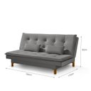 Ver imagem 5 de Sofá Cama Bangkok Costura Capitonê Sofisticado em Madeira