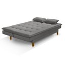 Ver imagem 2 de Sofá Cama Bangkok Costura Capitonê Sofisticado em Madeira