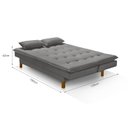 Ver imagem 4 de Sofá Cama Bangkok Costura Capitonê Sofisticado em Madeira