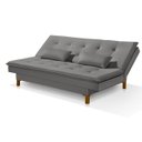 Ver imagem 1 de Sofá Cama Bangkok Costura Capitonê Sofisticado em Madeira