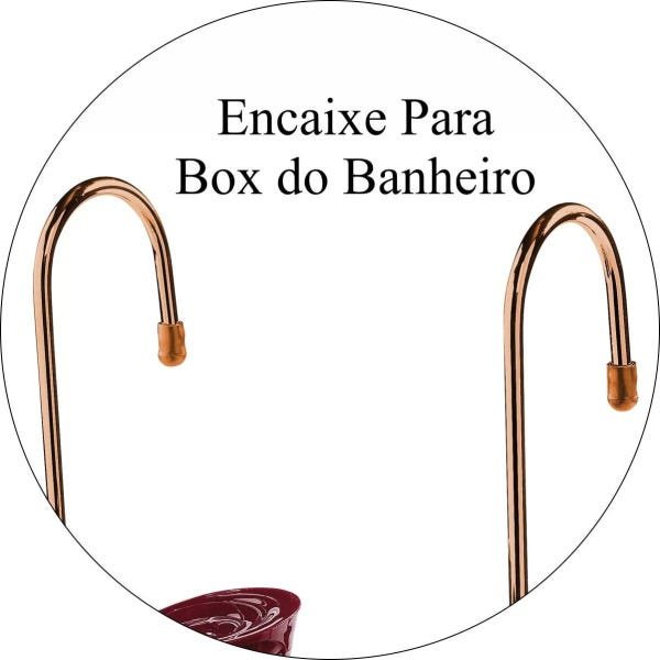 Suporte Porta Shampoo 2 Andares de Encaixe No Box Luxo - Rosé Gold - 5