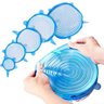 Kit 6 Tampas Silicone Universal Pote Panela Pote Forma Reutilizável Elástico - 2