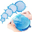 Ver imagem 2 de Kit 6 Tampas Silicone Universal Pote Panela Pote Forma Reutilizável Elástico