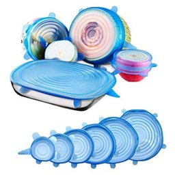 Kit 6 Tampas Silicone Universal Pote Panela Pote Forma Reutilizável Elástico - 4