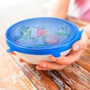 Ver imagem 3 de Kit 6 Tampas Silicone Universal Pote Panela Pote Forma Reutilizável Elástico