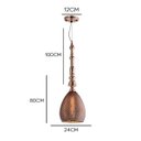 Ver imagem 3 de Lustre Pendente Luminária Vintage Pylon E27 de Vidro Rose 24Cm