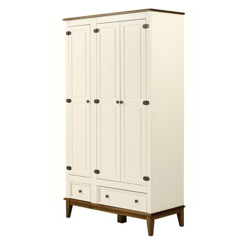 Armario Malibu 3 Portas e 2 Gavetas Cor Off White com Amendoa 204 Cm - 63656
