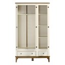 Ver imagem 2 de Armario Malibu 3 Portas e 2 Gavetas Cor Off White com Amendoa 204 Cm - 63656