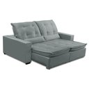Ver imagem 1 de Sofa Retratil Reclinavel 2 Lugares 2,80m Atlantis Veludo Cinza Lansofbr