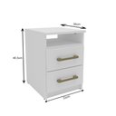 Ver imagem 3 de Mesa de Cabeceira Quarto 2 Gavetas 1 Nicho Branco - Mademovel