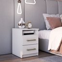 Ver imagem 1 de Mesa de Cabeceira Quarto 2 Gavetas 1 Nicho Branco - Mademovel