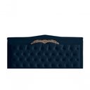 Ver imagem 2 de Kit Barcelona Cabeceira de Cama Painel e Calçadeira Baú King 195 Cm Suede Azul Marinho do Lar Mó