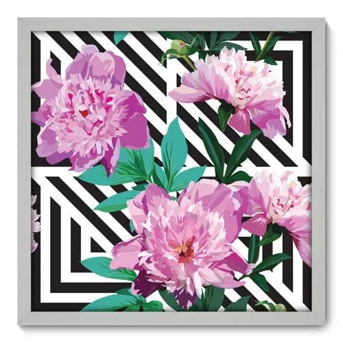Quadro Decorativo - Flores - 50cm x 50cm - 029qnfcb - 1
