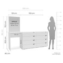 Ver imagem 3 de Cômoda Penteadeira 8 Gavetas com Espelho Porto