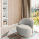 Ver imagem 2 de Poltrona Mônaco com Base Giratória em Linho Off White - Home Mobily