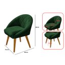 Ver mais imagens de Kit 2 Poltrona Sala Decorativa Louis Veludo Verde Pés Palito Castanho