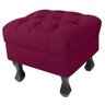 Puff Baú Retrô Luis XV Suede Vinho - 1