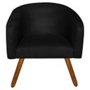 Ver imagem 2 de Poltrona Decorativa Stella Suede Preto Pés Palito - D'Rossi