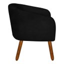 Ver imagem 3 de Poltrona Decorativa Stella Suede Preto Pés Palito - D'Rossi