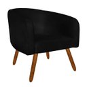 Ver imagem 1 de Poltrona Decorativa Stella Suede Preto Pés Palito - D'Rossi