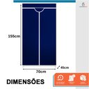 Ver imagem 3 de Guarda Roupa Dobrável Portátil Multiuso Organizador de Roupas Azul - StaremCasa