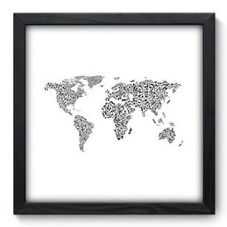 Quadro Decorativo - Mapa Mundi - 33cm x 33cm - 009qngbp - 1 Quadro Decorativo - Mapa Mundi - 33cm x 33cm - 009qngbp - 1