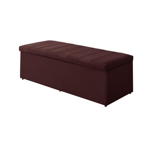 Calçadeira Baú Vitoria 138 cm Suede Bordô