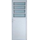 Ver imagem 1 de Porta de Alumínio Basculante Cor Branco 210 x 70 Esquerda Vidro Mini Boreal Linha All Soft