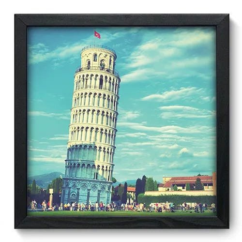 Quadro Decorativo - Torre de Pisa - 33cm x 33cm - 004qnmbp - 1