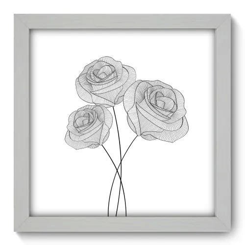 Quadro Decorativo - Flores - 22cm x 22cm - 027qnfab - 1