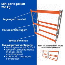 Kit 8 Mini Porta Pallet 250 Kg 180x200x60 (cxlxp) - 4