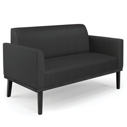 Sofá Namoradeira Base Madeira Preto Maressa Sintético Preto - Ibiza - 1