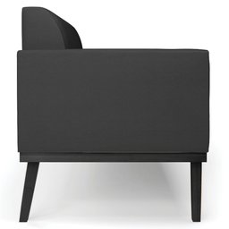 Sofá Namoradeira Base Madeira Preto Maressa Sintético Preto - Ibiza - 6