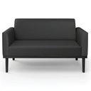 Ver imagem 7 de Sofá Namoradeira Base Madeira Preto Maressa Sintético Preto - Ibiza