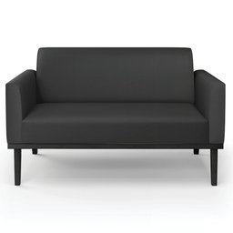 Sofá Namoradeira Base Madeira Preto Maressa Sintético Preto - Ibiza - 7