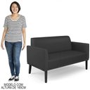 Ver mais imagens de Sofá Namoradeira Base Madeira Preto Maressa Sintético Preto - Ibiza