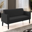 Ver imagem 2 de Sofá Namoradeira Base Madeira Preto Maressa Sintético Preto - Ibiza