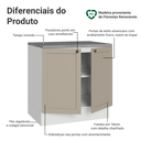 Ver imagem 5 de Balcão de Cozinha 80 cm 2 Portas Branco/Crema Vik Madesa