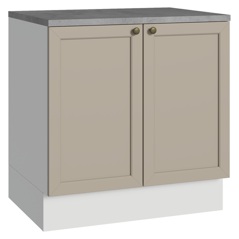 Balcão de Cozinha 80 cm 2 Portas Branco/Crema Vik Madesa