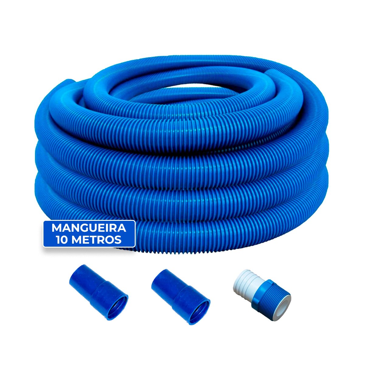 Mangueira Flutuante 10mts com Ponteiras e Adaptador para Piscina - 1