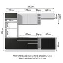 Ver imagem 3 de Armário de Cozinha Completa 290cm Branco/Preto Vicenza Madesa 16