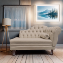 Ver imagem 2 de Recamier Sofá Esquerdo Larissa 120cm Sala Veludo Bege - Incasa Decor