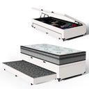 Ver imagem 2 de Cama Box Baú com Colchão Espuma D33 Pillow In Anjos Ortosleep + Auxiliar Unique Solteiro 88cm