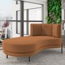 Sofá Chaise Longue Sala de Estar Living Lucca Esquerdo D02 Veludo Terracota C-262 - Lyam Decor - 2