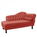 Ver imagem 1 de Recamier Sofá Divã Com Pés Retro 180X80 - Elã:Suede Vermelho