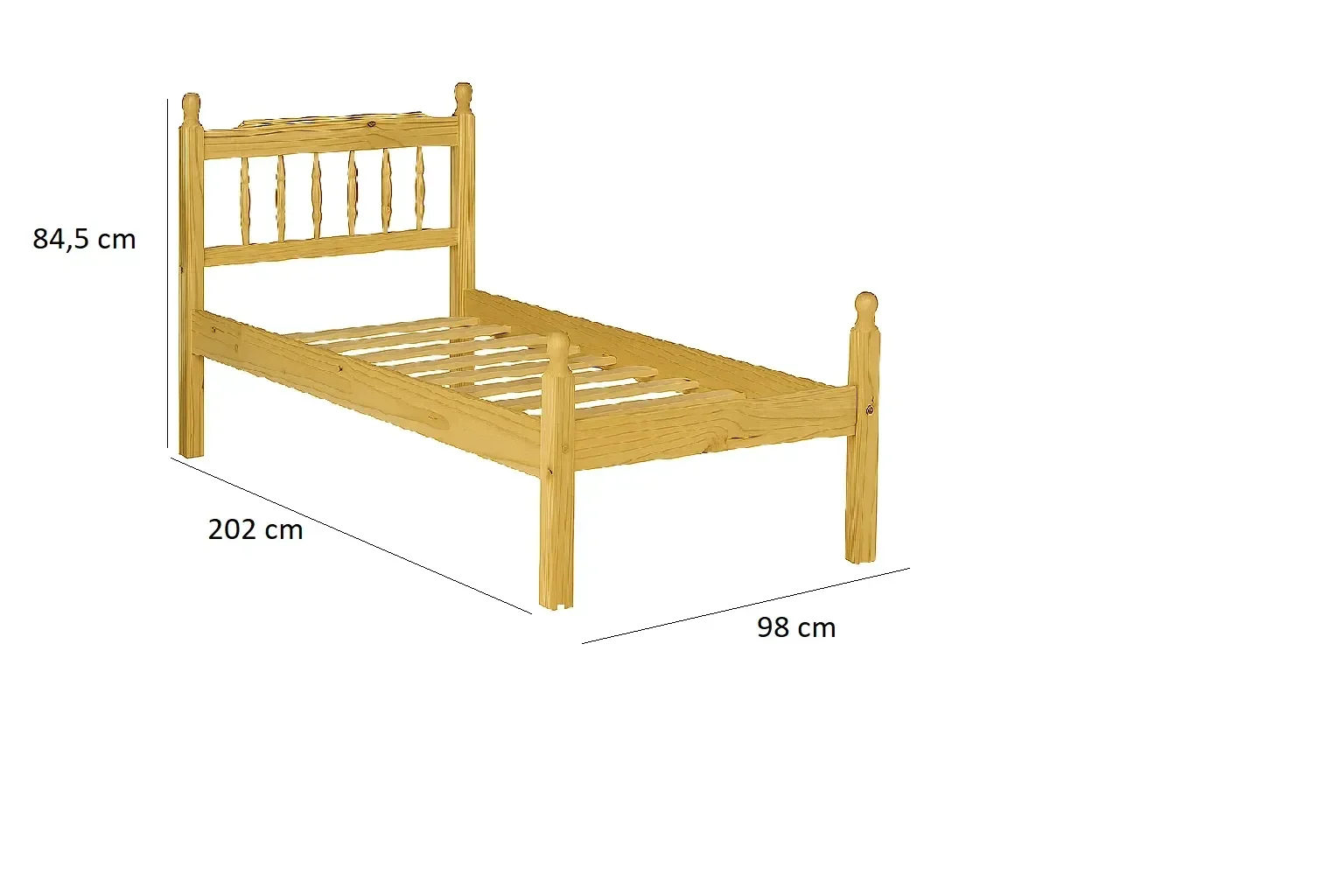 Ver imagem 3 de Cama Solteiro Naturalle Madeira de Pinus Bege/Marrom